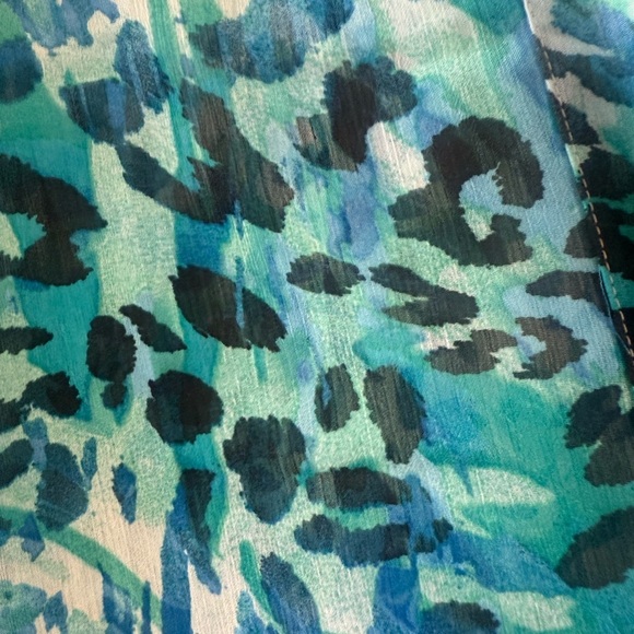 Avenue Blue and Green animal print Swim Coverup open front NWT plus size 14/16 - Picture 4 of 8